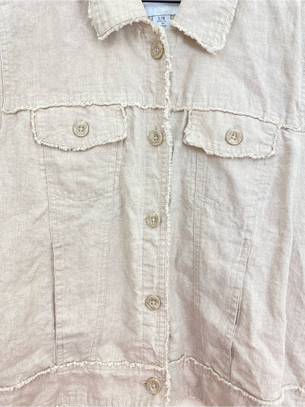 Tommy Bahama Women’s Large Linen Jacket Quiet Luxury Euro Summer Boho Natural - Picture 6 of 12